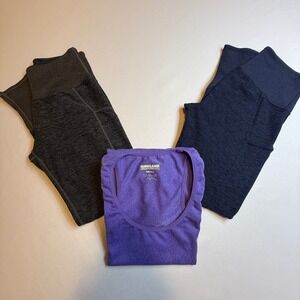 ✨Kirkland Women's Activewear Set 2/Leggings and Racerback Tank Top Purple Gray